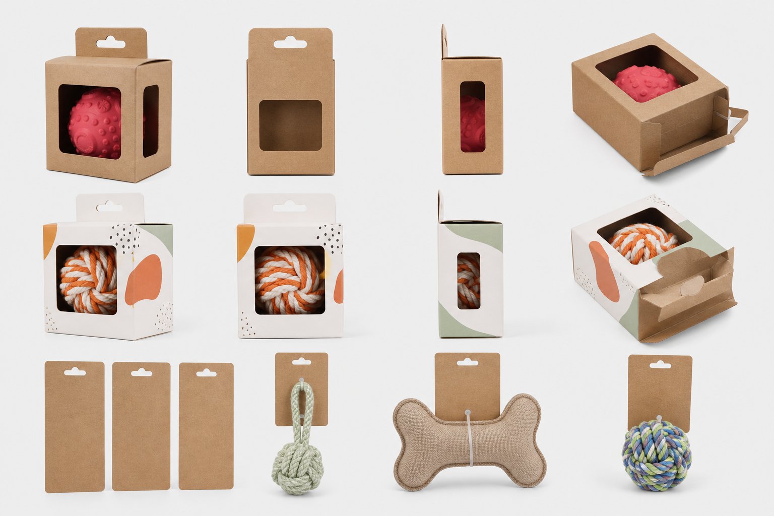Pet toy packaging with hangtag photographed for a listing audit file